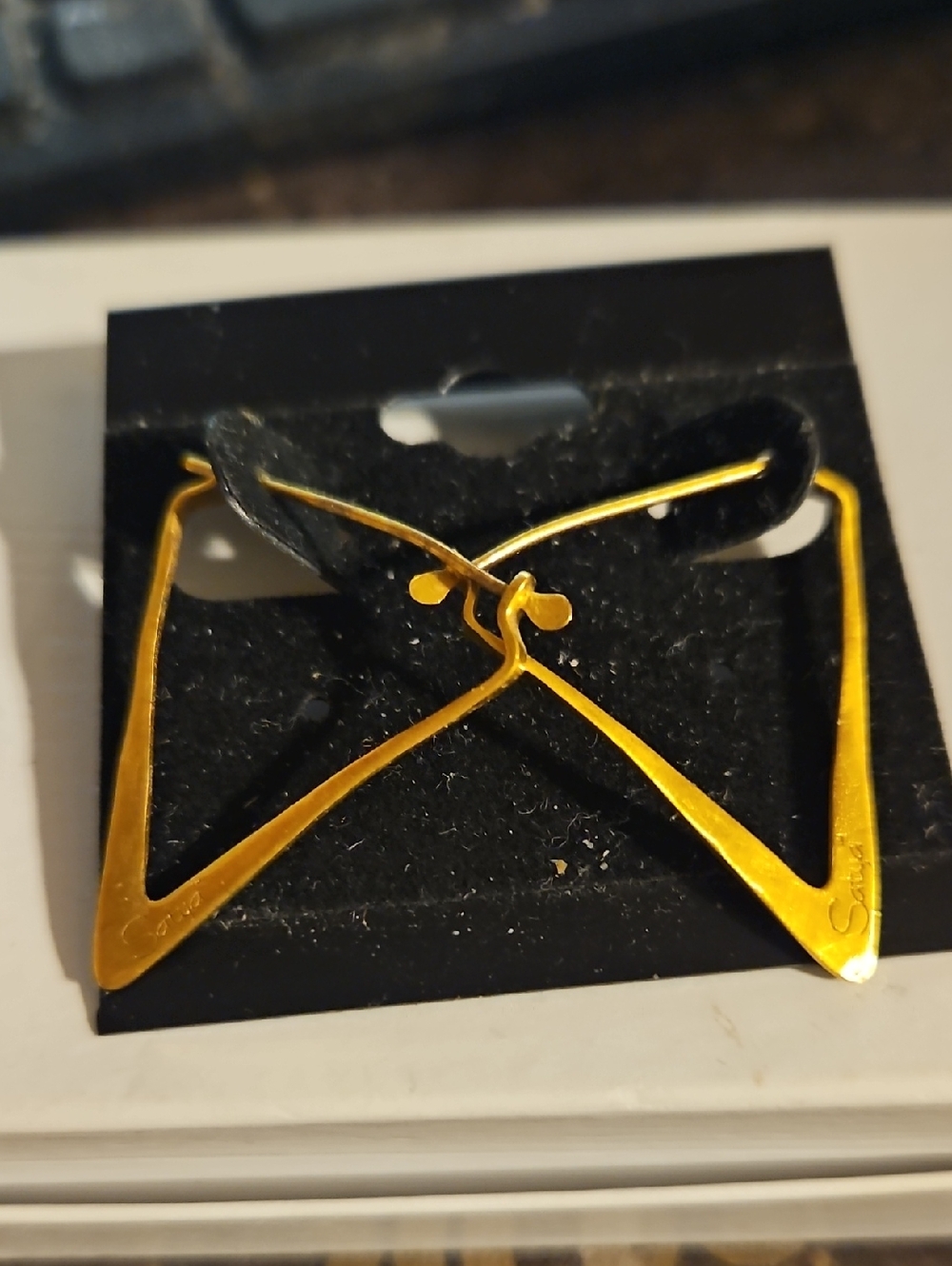 Satya Goldtone Triangle Pierced Earrings